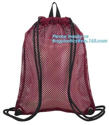 China drawstring backpack kids mesh backpack manufacturer mesh net gift backpack,polyester drawstring outdoor cycling backpack for sale