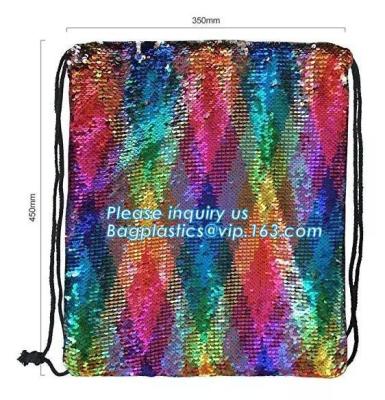 China Shining Sequin Backpack Back Pack,Glitter Drawstring Backpack Bling Shining Bag Shoulder Bag Sequin Backpack, bagplastic for sale