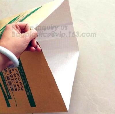 China Color printed kraft paper laminated pp woven bag,Kraft paper laminated pp woven bag for cement 25kg,eco-friendly feed pa for sale