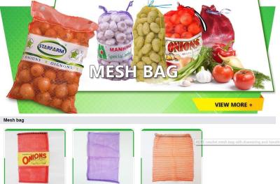 China el bolso de la malla, raschel plástico del PE enreda el bolso neto de los bolsos 50kg de la patata, de la malla del HDPE para la verdura y la fruta, Raschel Mesh Onion Drawstri en venta