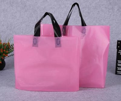 China Rope shopping die cut handle tote bag plastic bag soft loop handle bag,Bottom Gusset Soft Loop Handle Food Plastic Bag w for sale