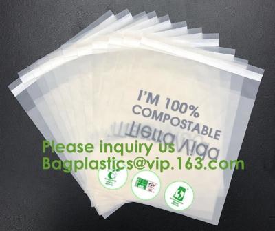 Chine La fécule de maïs 100% biodégradable biodégradable de PLA de Bolsas met en sac l'emballage compostable de vêtement avec le joint auto-adhésif à vendre