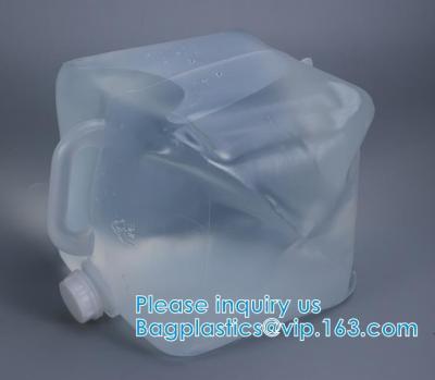 China 10l 20l Plastic Cubitainer Bag In Box Without Handle Foldable Jerry Can With Holes Tap Water Liquid Square Bucket for sale