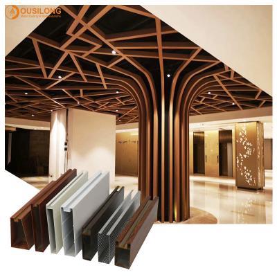 China Elegant Suspended Strip Metal False Ceiling Drop in Square Tube For Gym for sale