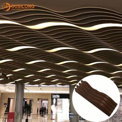 China waterproof Suspended Ceiling Tiles Novel Design Curved Aluminum Baffle Ceiling for sale