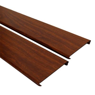 China Wood Color Aluminium Strip Ceiling / Aluminium False Ceiling Windproof for sale