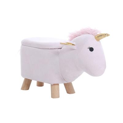 China Animal Stool For Kids Unicorn Shape Animal Stool Stool Modern Design Cloth Storage Animal Stool For Kids for sale