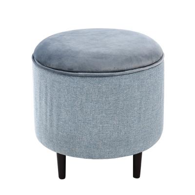 China High Quality Custom Made Storage Color Living Room Bedroom Furniture Velvet Canvas Fabric Stool Stool With Storage for sale