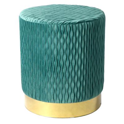 China Gloval-Home Amazon Hot Selling Storage Tufted Bench Living Room Ottoman Stool With Gold Finished for sale