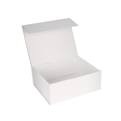 China Recyclable Luxury Eco Friendly Custom Book Hard Form Magnetic Flip Top White Small Folding Paper Box Gift Box for sale