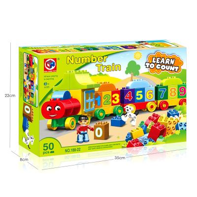 China The Building Block Toy High Quality Maths Card Game Building Block Educational Toys Number Alphabet Math Train Block Toy for sale