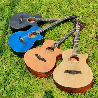 China Amazon Hot Selling Basswood 41 Inch Single Plate Acoustic Guitar Lightweight Folk Guitar Manufacturers Face Single Electric Guitar Wholesale Box for sale