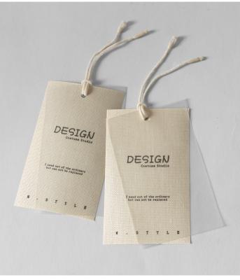 China Recyled Recycled Custom Cotton PVC Canvas Paper Cardboard Swing Label Sticker Label Logo With String For Clothing for sale