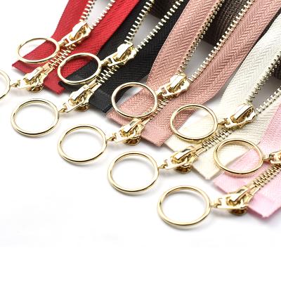 China 2020 Automatic Lock Gold Teeth Zipper Long Closure For Bags Jacket Skirt Sewing Shoes With Clothing Accessories for sale