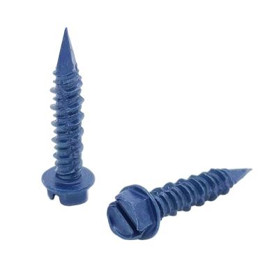 China Wholesale Diamond Tip Concrete Screw Tapping Screw Hex Truss Head Conrete$ Masonry Steel Blue Concrete Anchor for sale