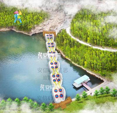 China NEW 2020 PVC Large Size PVDF Bounce Bridge Trampoline Bridge Across The River for sale