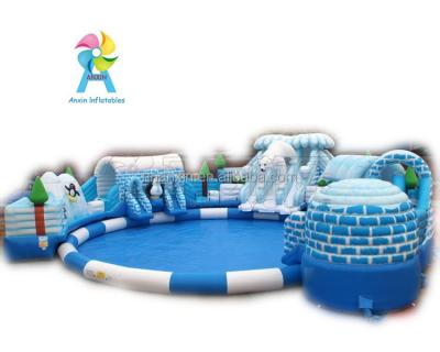 China PVC Inflatable Water Park Polar Bear Inflatable Water Park For Kids for sale