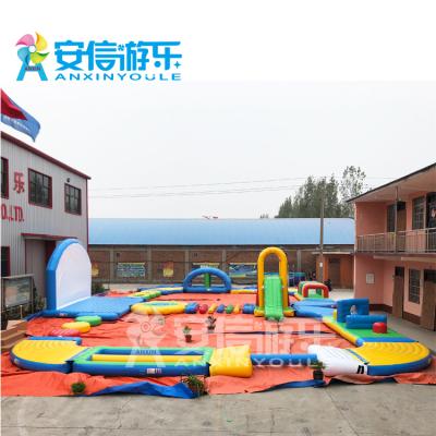 China Custom Colorful Inflatable Floating Water Obstacle Course Water Park 24x14m aqua park 24x14m for sale