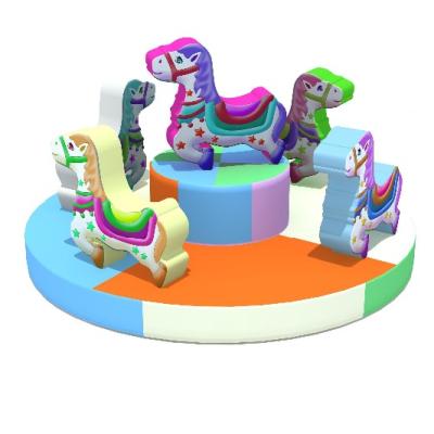 China Kindergarten Customized Carousel Kids Electric Playground Equipment Indoor Electric Soft Playground Electric Rocking Horse for sale