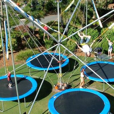 China Steel Structure Park Playground Steel Structure Bungee Trampoline For Four Players for sale