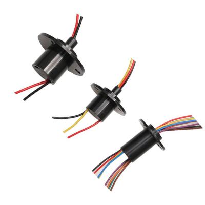 China High Current Conductive Ring Connecting Slip Ring 10A Wire 2/3/4/6/8CH Gold/Diameter 22mm 360 Degree Rotatable Electrical Joint Connector for sale