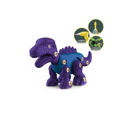 China Dinosaur Toys Battery Operated Dinosaur Building Toys DIY For Boys Assembled Motor Set Toy for sale