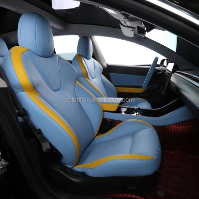 China Water proof and wear resistant universal car leather seat for Tesla Model 3 Y car models leather seat covers design for Tesla Model X for sale