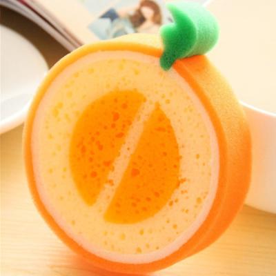 China Viable Customizable Colorful Bath Sponge Kitchen Shape Fruit Dish Washing Cleaning Sponge for sale