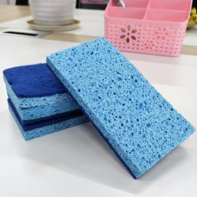 China Sustainable Rectangular Kitchen Cleaning Sponge Block Scouring Pad Cellulose Dish Washing Sponge for sale