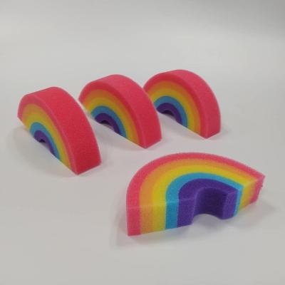 China EXFOLIATE Customizable Rainbow Soft Shape Colorful Bath Sponge for sale