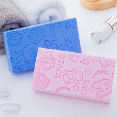 China EXFOLIATING Baby Cartoon Print Bath Sponge Kids Bath Towel Scrub Block for sale