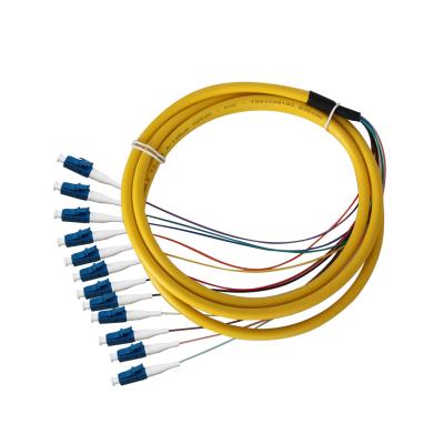 China Manufacture optical fiber telecommunication equipment communication system singlemode 12 core LC fiber optic pigtail for sale