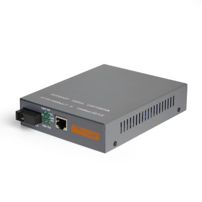 China 10/100/1000M HTB-GS-03 A/B Single Mode Single Mode Fiber Netlink Fiber Optic Media Converter Price 140x110x30MM for sale