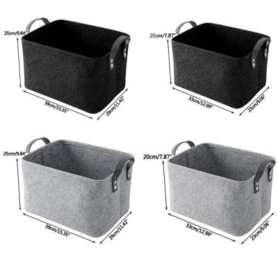 China Sustainable Simple Style Commodity Storage Basket With Big Felt Handle Storage Basket for sale