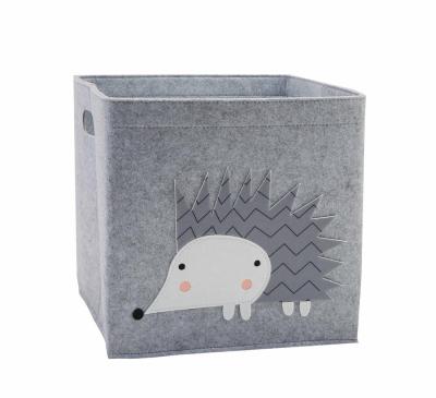 China 2021 New Sustainable Felt Storage Basket Children Toys Dirty Clothes Multifunctional Laundry Basket Felt Storage Box for sale