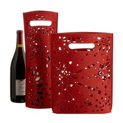 China Wholesale Sunglasses Glass Storage Protective Portable Felt Red Wine Bag Double Wine Rack Wine Bottle Gift Bag for sale