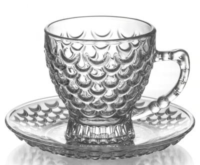 China Glass cup and saucer set G-horse BMBD-YL best selling household hot-selling glass cup and saucer set for sale