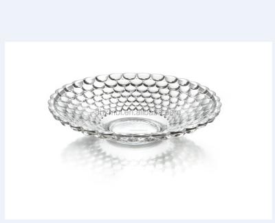 China Special Wholesale Red Ice Cherry P15C Modern Simplicity Transparent Fruit Glass Dish for sale