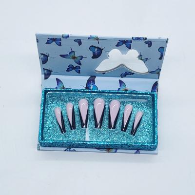 China French Custom Empty Press On Nail Box Press On Acrylic Nails Packaging Nail Boxes for sale