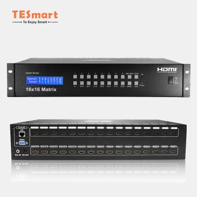 China Engineering Project TESmart Customized HDMI Matrix 16 Ports 4K2K 60Hz IR 3D HD 8x8 16x16 Matrix Switch Audio Downscale Hdmi Matrix Witcher for sale