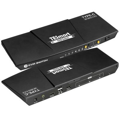 China Changer L/R Audio Output USB KVM Switches 3 Ports USB C KVM Switches for sale