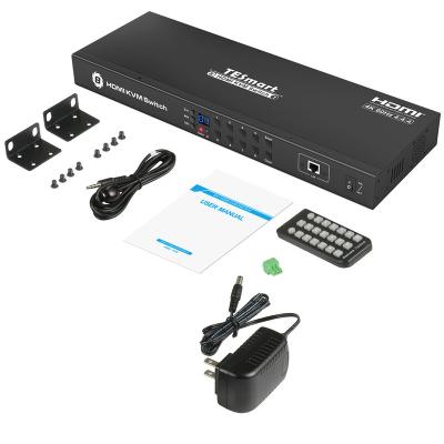 China TESmart HDCP 2.2 OEM 8 KVM Port HDMI Switch With USB 4K Sound Support Remote Hot Key HDCP HDR HDMI Switches KVM for sale