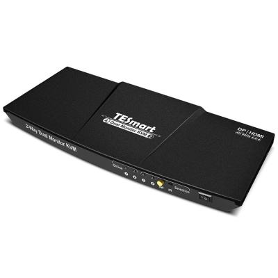 China TESmart New Product Kvm Switch EDID Emulators With Dual DP HDMI Monitor 4 Ports Hot Key 4x2 4k60hz EDID Hdmi Kvm Switch For Home Office for sale