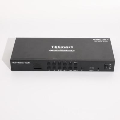 China IR Control TESmart 4x2 8 Input 2 4K60hz 8 Ports 4 Ports PC Support RS232 HDMI Output UHD USB-C Type-C Dual Monitor KVM Switches for sale