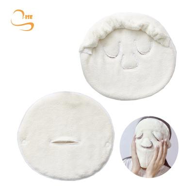 China Newcomer face range of rounds comfortable fluffy soft mask towel wholesale facial skin care steam mask hot uses for sale