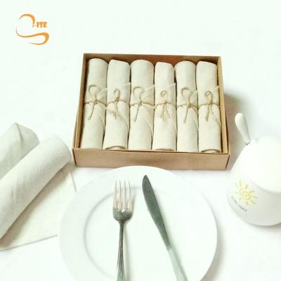 China Popular New Arrival 100% Natural Cloth Eco-Friendly Pure Linen Classic Square Napkins Dinner Napkins for sale