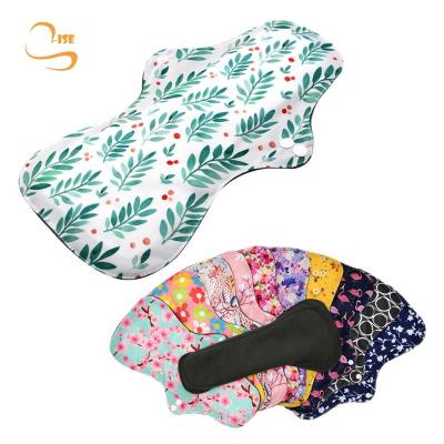 China Charcoal Women Menstrual Pads Menstrual Pads XL Size Bamboo Washable Reusable Fabric Eco-Friendly Super Absorbent Sleepwear for sale