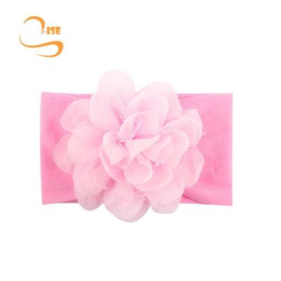 China Super Soft Nylon Floral Lace Headband Beautiful Fashion Children's Hairband Princess Headband for sale