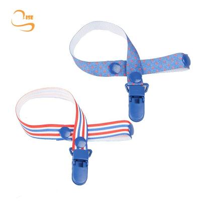 China Fashion Baby BPA Polyester Ribbon Free Durable Safe Adjustable Nipple Clip Unique Nipple Support for sale