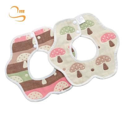 China Textile Muslin Gauze Round Organic Soft Baby Cotton Home Bib for sale